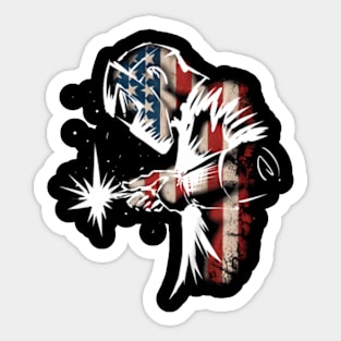 Welder American Flag USA Patriotic Welder Sticker